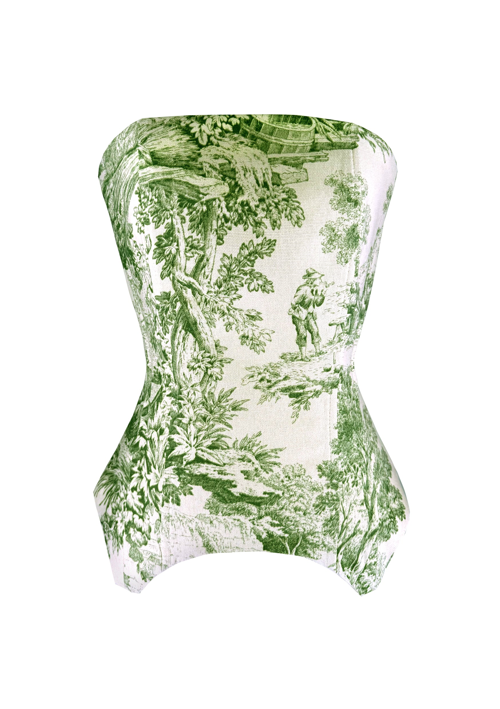 Green Toile Overbust Corset Top - Antique | La Musa