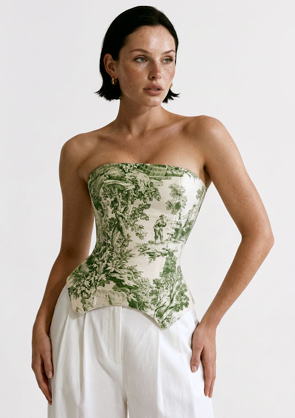 Antique Corset — Green Tapestry