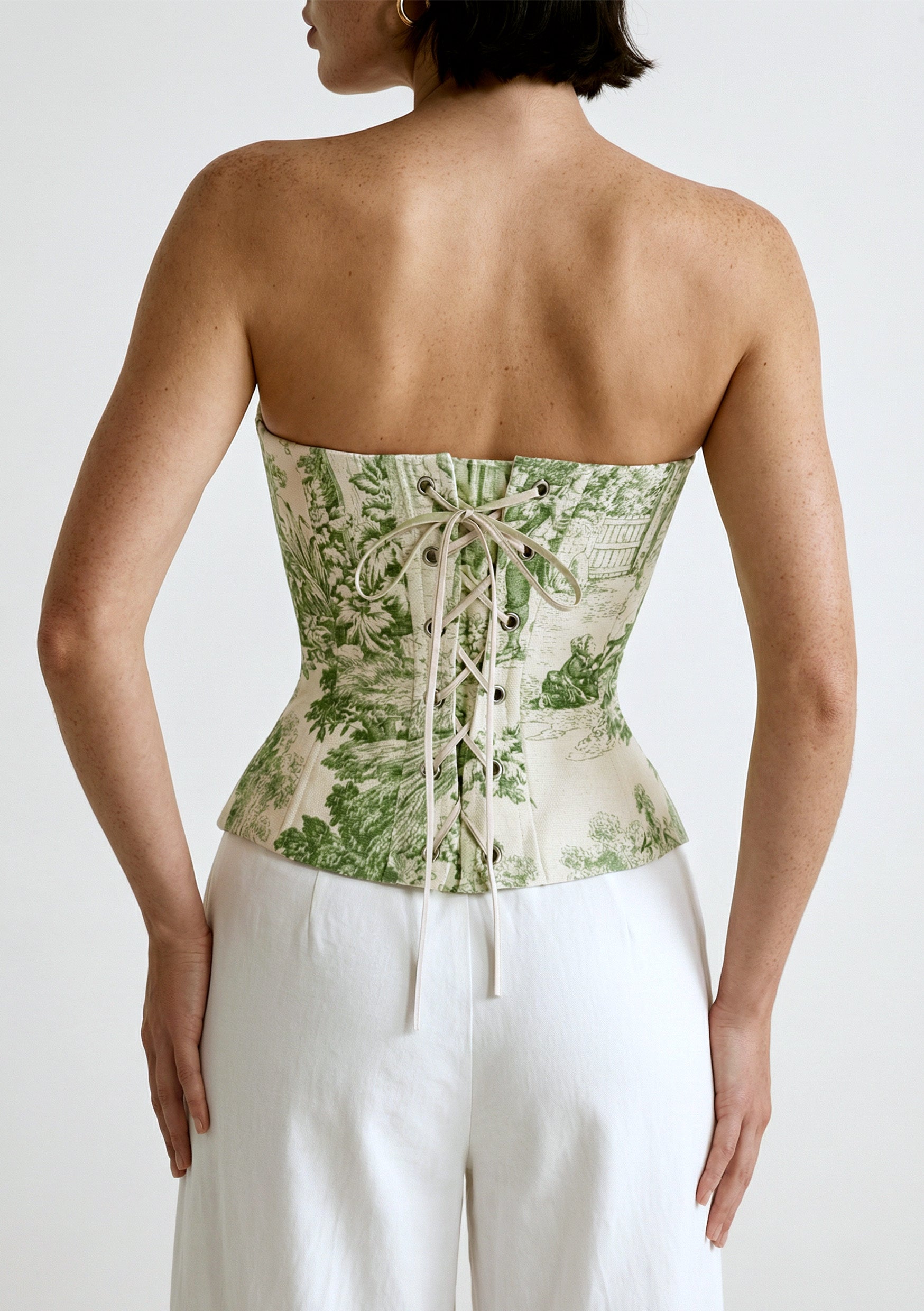 Antique Corset Green Tapestry Antique Corset Green Tapestry