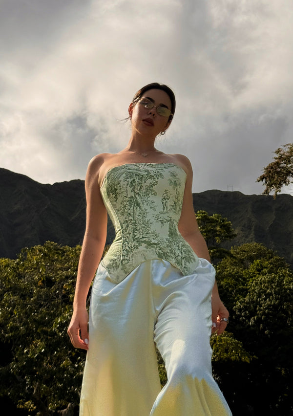 Antique Corset — Green Tapestry