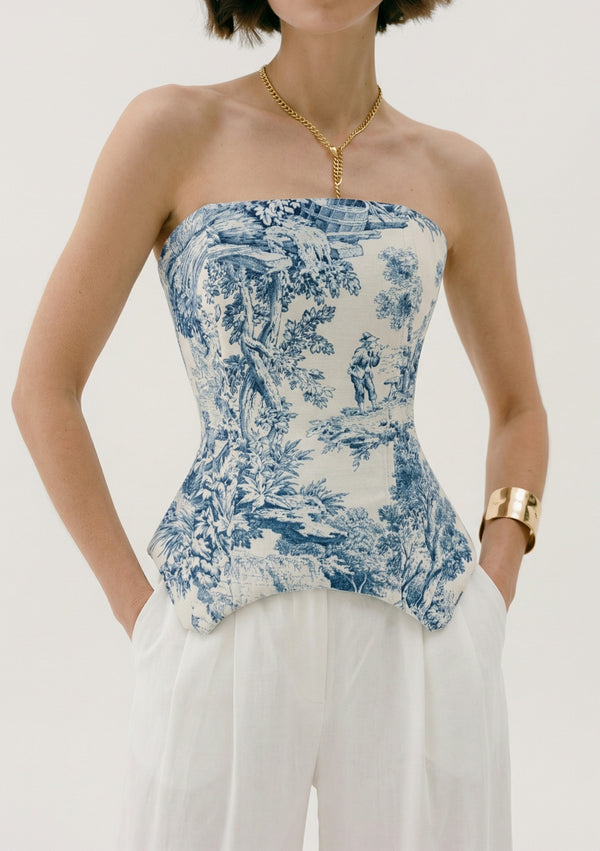Blue Tapestry Corset