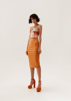 Apricot Pencil Skirt