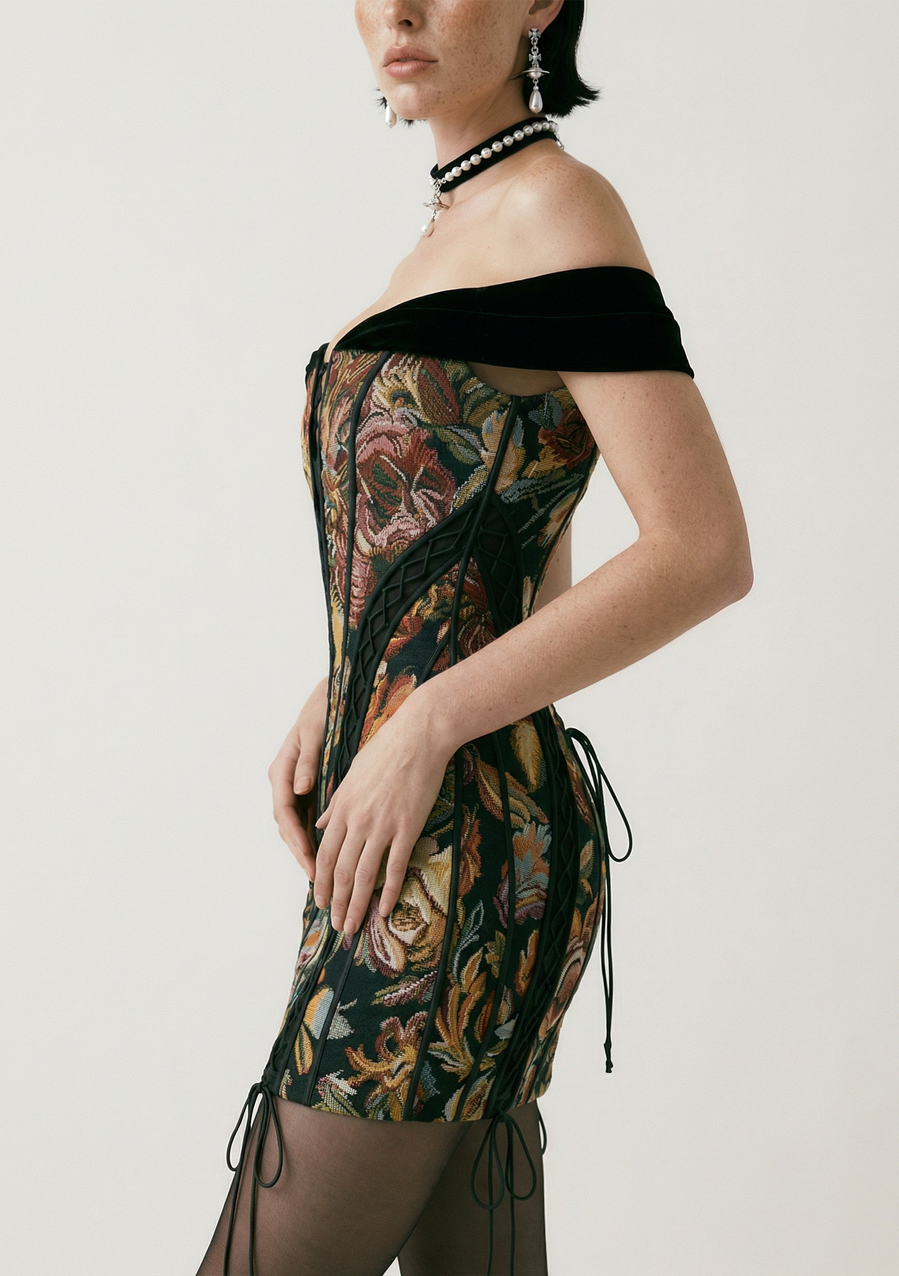 nocturne corset dress Nocturna - Tapestry Corset Mini Dress