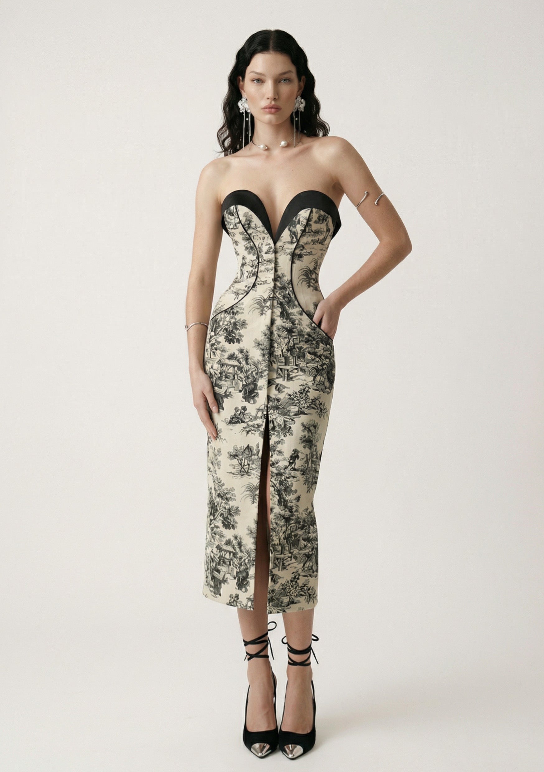 black corset midi dress Mykonos Corset Midi Dress