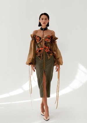 Gold Line Olive Skirt