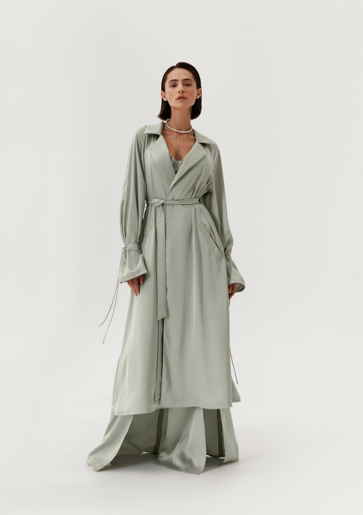 mint green dress jacket Satin mint green outfit ideas