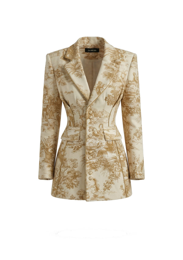 Versailles Mini — Sculpted Toile Blazer Dress