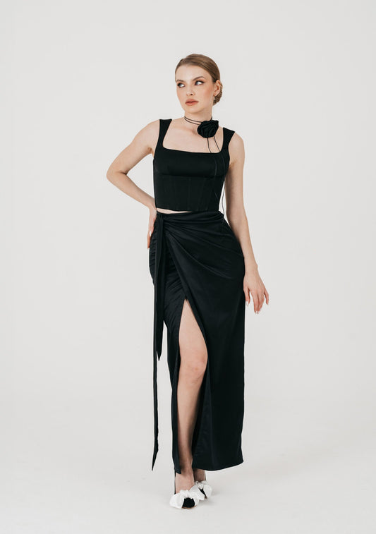 Black Wrap Skirt
